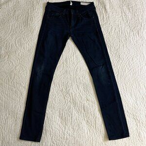 Rag & Bone Womens Pants Blue Denim Jeans Dark Wash Skinny Cotton Blend Size 24